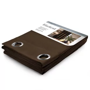 Zasłona BLACKOUT kolor brązowy styl klasyczny przelotki srebrne blackout 140x270 ameliahome - CURT/AH/BLACKOUT/EYELETS/D.BROWN/1 - Zasłony - miniaturka - grafika 2