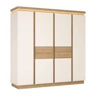 Szafy - Szafa 4D LYOS03 Lyon J Meble Wójcik Biały, Dąb Riviera Jasny - miniaturka - grafika 1