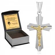 Biżuteria dla dzieci - SREBRNY KRZYŻYK PRÓBA 925 DLA CHŁOPCA NA KOMUNIĘ, CHRZEST BIERZMOWANIE - miniaturka - grafika 1