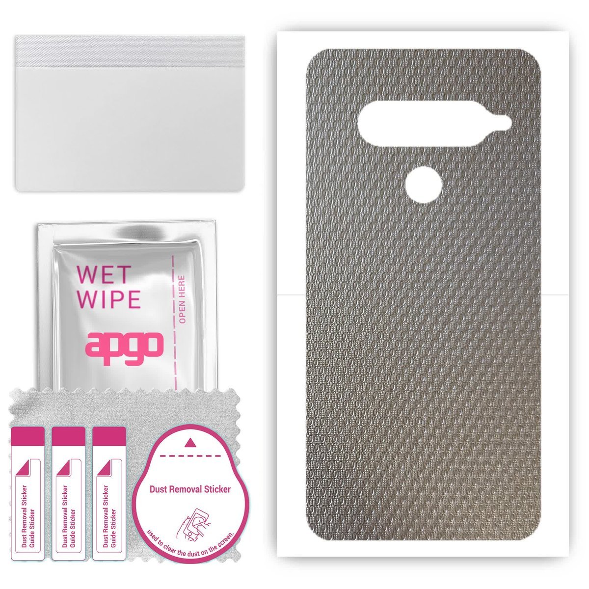 Folia naklejka skórka strukturalna na TYŁ do LG G8S ThinQ - Aluminium krople - apgo SKINS