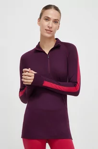 Icebreaker longsleeve funkcyjny ZoneKnit 200 kolor fioletowy - Bielizna sportowa damska - miniaturka - grafika 1