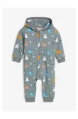 Bluzki dla niemowląt - bonprix Kombinezon dresowy niemowlęcy, bawełna organiczna niebieski - miniaturka - grafika 1