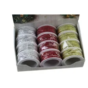 Ozdoby bożonarodzeniowe - Sznurek dekoracyjny 300 cm czerwony / srebrny / złoty - miniaturka - grafika 1