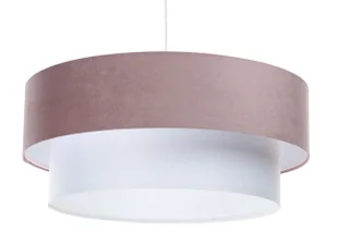 Biało-różowa lampa wisząca z dwuczęściowym abażurem - S434 Orillo - Lampy stojące - miniaturka - grafika 1