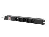 Akcesoria do szaf serwerowych - Lanberg listwa zasilająca rack PDU 19'' 1U 10A 5x PL 2m czarna C14 PDU-05E-0200-IEC-BK - miniaturka - grafika 1