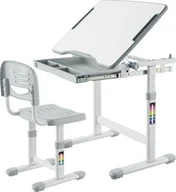 Biurka dla dzieci - Mozos Mozos Biurko dziecięce krzesło z regulacją DC-SET-GREY + Laserowy projektor gwieździstego nieba HR-F2 - miniaturka - grafika 1