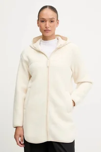 Helly Hansen bluza polarowa MAUD PILE kolor beżowy z kapturem gładka 54623 - Bluzy damskie - miniaturka - grafika 1