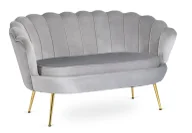 Sofy i kanapy - Szara welurowa sofa muszelka glamour Uvefi 7X - miniaturka - grafika 1