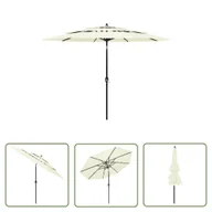 Parasole ogrodowe - The Living Store 3-poziomowy parasol na aluminiowym słupku - piaskowy - 3 m - Parasol Ogrodowy - miniaturka - grafika 1