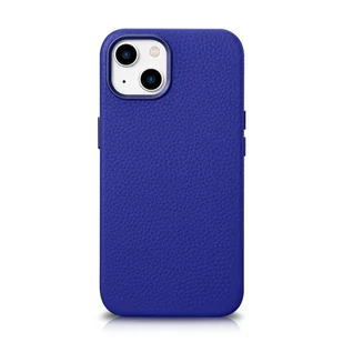 iCarer Litchi Premium Leather Case skórzane etui iPhone 14 magnetyczne z MagSafe ciemnoniebieski (WMI14220709-DB) - Etui i futerały do telefonów - miniaturka - grafika 1