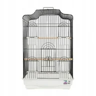 Klatki i wyposażenie dla ptaków - Klatka dla ptak�w, czarno-bia�a, wym. 46.8 x 35.5 x 71.5cm - miniaturka - grafika 1