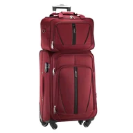 Walizki - Zestaw Walizka Średnia i Torba z Codury Czerwony - miniaturka - grafika 1