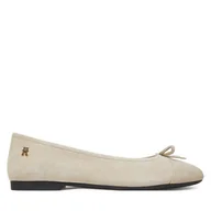 Baleriny - Baleriny Tommy Hilfiger Toe Cap Suede Ballerina FW0FW08909 Beżowy - miniaturka - grafika 1