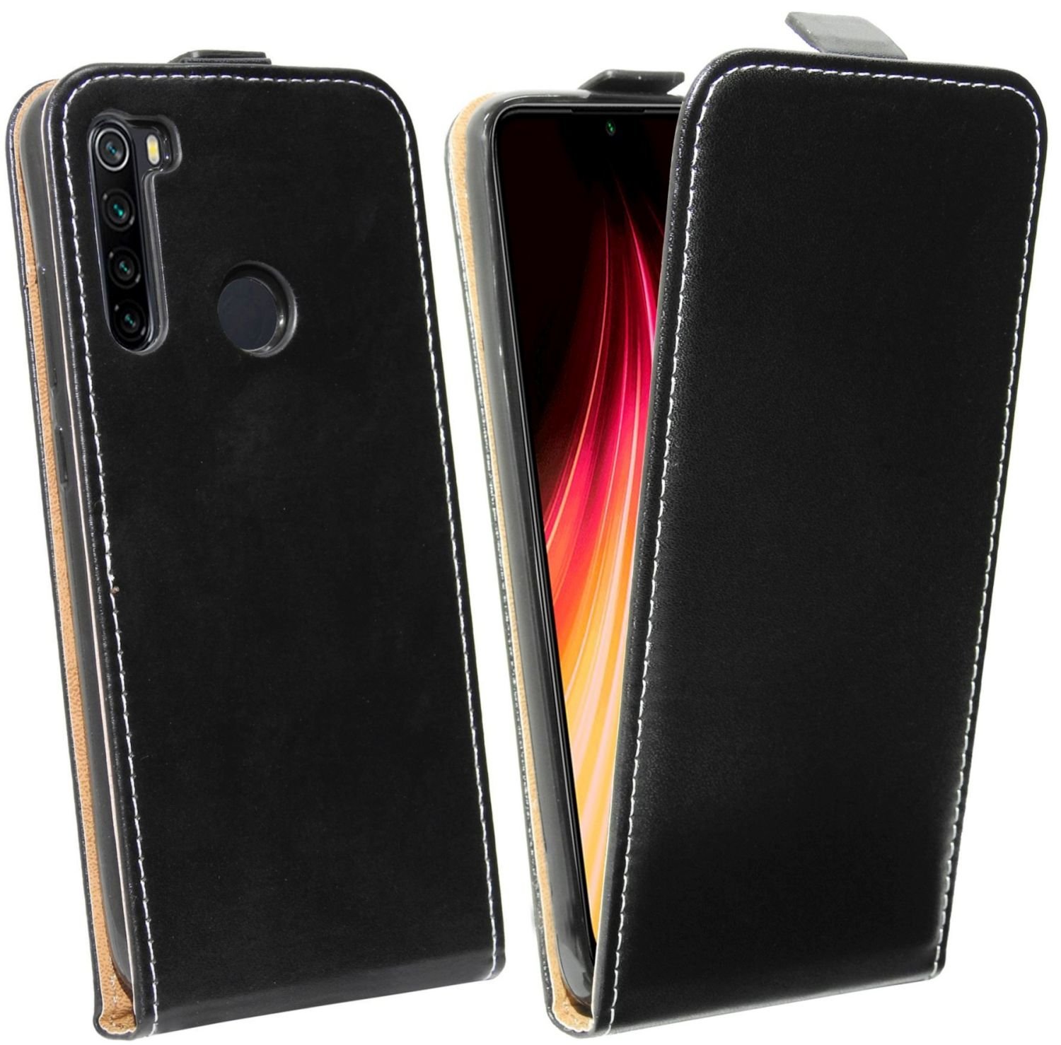 Etui z klapką kompatybilne z XIAOMI REDMI NOTE 8 2021 Etui na telefon komórkowy składane pionowo z klapką w kolorze czarnym