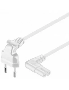 Kabel zasilający kątowy Euro - IEC C7 ósemka 2m, biały - Kable komputerowe i do monitorów - miniaturka - grafika 1