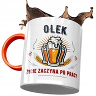 Kubki - Kubek Pomarańczowy dla Aleksandra Olka Kolegi z Nadrukiem ze Zdjęciem + Opakowanie na prezent (wzór 02) - miniaturka - grafika 1