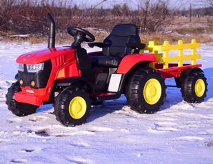 Mega Traktor Na Akumulator Z Przyczepą Czerwony /hl3388 - Pojazdy elektryczne dla dzieci - miniaturka - grafika 22