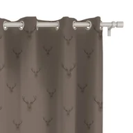 Zasłony - Zasłona XMAS wzór XM59 | Jelenie na brązowym tle 150 x 300 cm tkanina standard - miniaturka - grafika 1