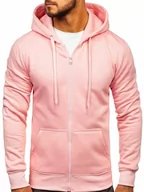 Bluzy sportowe męskie - Bluza męska z kapturem jasnoróżowa Denley 2008 - miniaturka - grafika 1
