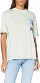 Koszulki i topy damskie - LEE OVERSIZED TEE DAMSKI T-SHIRT KOSZULKA BOYFRIEND FIT SUMMER GREEN L41SBYNK 112109155 - Lee - miniaturka - grafika 1