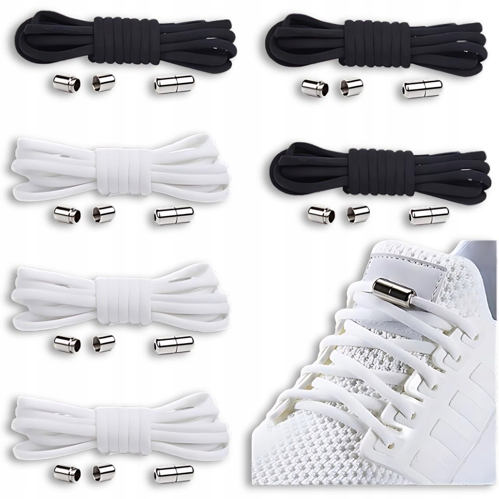 12x SZNUROWADŁA BEZ WIĄZANIA ELASTYCZNE SZNURÓWKI DO SNEAKERSÓW BUTÓW