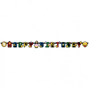 Baner emotki urodzinowy czarny na ścianę ozdobny - Balony i akcesoria - miniaturka - grafika 1