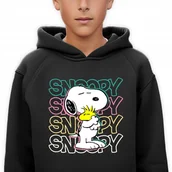 Bluzy dla dziewczynek - Bluza Dziecięca Kaptur Czarna Na Prezent Dla Fana Pieska Snoopy Wzory - 164 - miniaturka - grafika 1