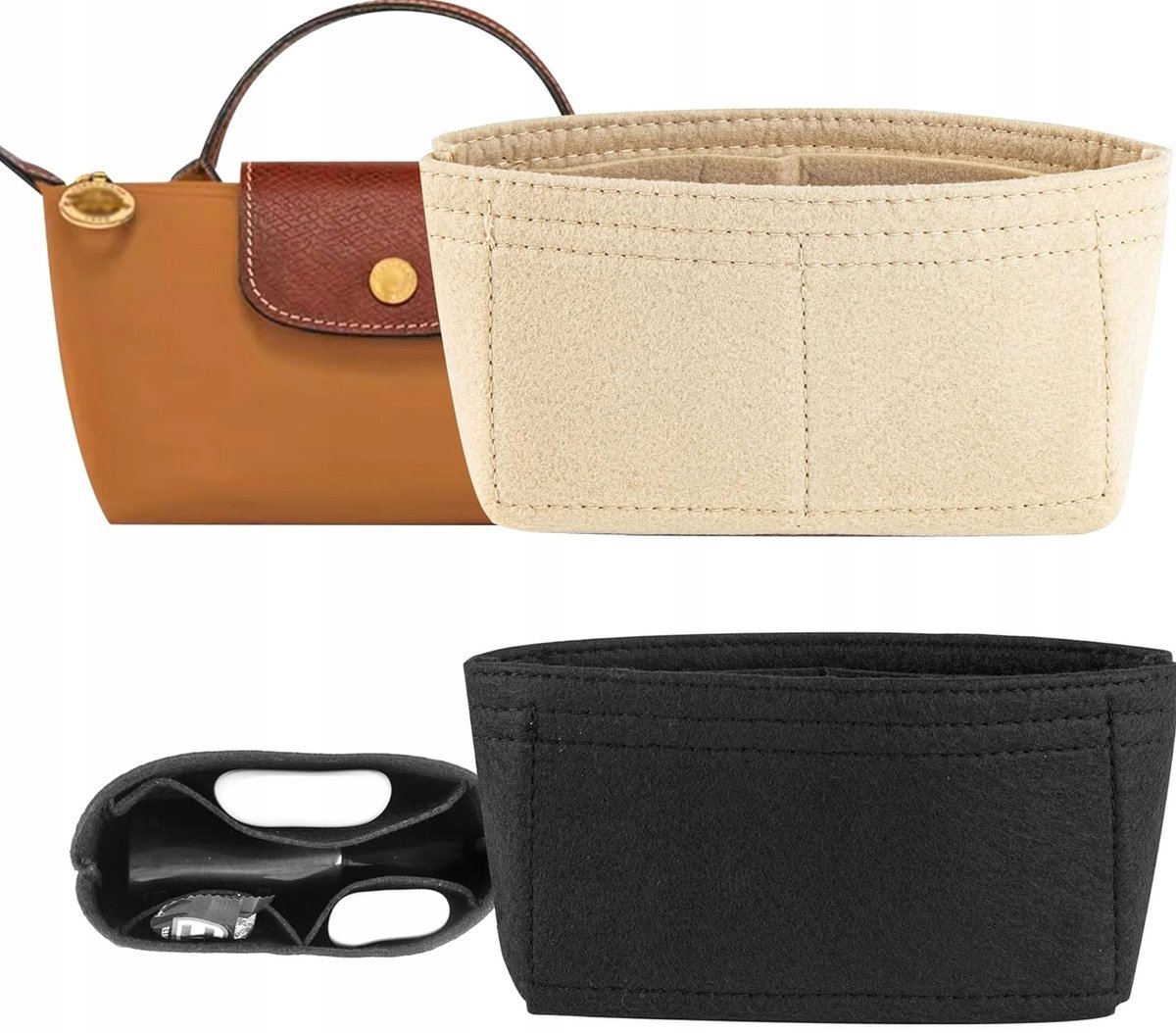 ORGANIZER 17X5X9CM TOREBKI MINI WKŁAD POKROWIEC WOREK PRZEGRÓDKI