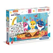 Clementoni Puzzle 60 Happy Kolor dwustronne Baby Shark - - Puzzle - miniaturka - grafika 1