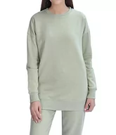Bluzy damskie - M17 Damska klasyczna bluza z okrągłym dekoltem sweter na co dzień sweter z długim rękawem top gładki sweter (L, czarny), ZIELONY, XL - miniaturka - grafika 1