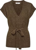 Bluzy damskie - Damska bluza z dzianiną kurtką z krótkim rękawem z dzianiną polarową - miniaturka - grafika 1