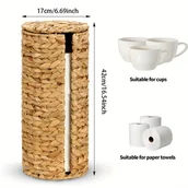 Inne - TEMU Duży poziomy kosz do przechowywania papieru toaletowego z pokrywką, tkany kosz do przechowywania papieru toaletowego z przechowywaniem do - miniaturka - grafika 1