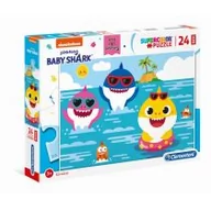 Puzzle - Clementoni Puzzle 24 Super Kolor Baby Shark - miniaturka - grafika 1