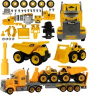 Zabawki interaktywne dla dzieci - Tir Laweta Z Naczepą Ciężarówka Auto Do Skręcania Z618 - miniaturka - grafika 1