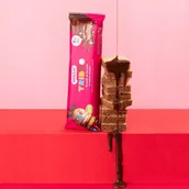 Desery dla dzieci - Wafelek kakaowym w mlecznej czekoladzie 40 g Smileat Triboo BIO - miniaturka - grafika 1