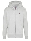 Bluzy męskie - TOMMY JEANS bluza szara zapinana na zamek Gray, Rozmiar S - miniaturka - grafika 1