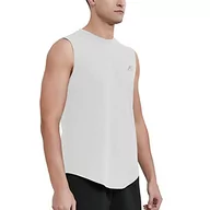 Koszulki męskie - MeetHoo Tank Top męska koszulka bez rękawów koszulka treningowa kulturystyczna koszulka treningowa męska na siłownię sport koszulka funkcyjna, biały, XXL - miniaturka - grafika 1