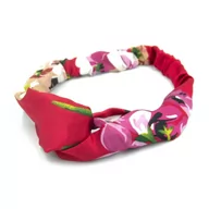 Ozdoby do włosów - Opaska atłasowa do włosów węzeł czerwona - miniaturka - grafika 1