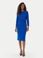 Sukienki - Calvin Klein Sukienka koktajlowa LV044D062G Niebieski Slim Fit - miniaturka - grafika 1