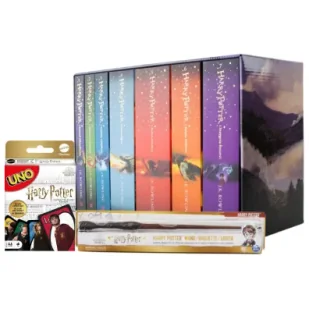 Paczka od Mikołaja: Pakiet Harry Potter. Tomy 1-7, UNO Harry Potter, Magiczna Różdżka Harry'ego Wizarding World - Fantasy Paczka od Mikołaja: Pakiet Harry Potter. Tomy 1-7, UNO Harry Potter, Magiczna Różdżka Harry'ego Wizarding World - Fantasy - miniaturka - grafika 1