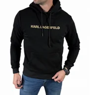 Bluzy męskie - Bluza męska z kapturem Karl Lagerfeld 705066 544942 160 BLACK/GOLD L - miniaturka - grafika 1