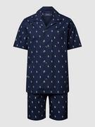 Piżamy męskie - Piżama ze wzorem z logo na całej powierzchni model ‘WOVEN’ - miniaturka - grafika 1