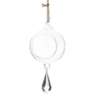 Figurki dekoracyjne - Ozdoba wisząca bombka szklana z kryształem 16 x 7,5 x 7 cm - miniaturka - grafika 1