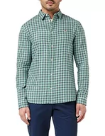 Koszule męskie - Tommy Jeans Męska koszula z długim rękawem Essential Check Slim Fit Casual Shirt, Zielony malachit/Multi Check, S - miniaturka - grafika 1