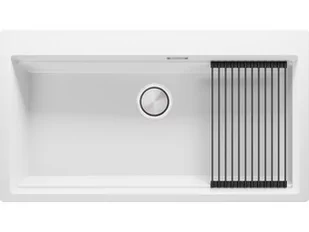Zlewozmywak kuchenny granitowy jednokomorowy bez ociekacza z dużą komorą XXL Oslo 90 Level + zwijany ociekacz MO9KW-X0#Z+AROL01-KC$G - Zlewozmywaki - miniaturka - grafika 1
