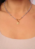 Naszyjniki - Naszyjnik jadeit jasny szary toggle z zawieszką - miniaturka - grafika 1