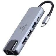 Kable miedziane - Adapter wieloportowy USB-C 5w1, PD, HDMI, USB 3.1, USB 2.0, LAN - miniaturka - grafika 1