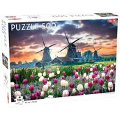 Puzzle - Puzzle Old Mills and Tulips 500 Nowa - miniaturka - grafika 1