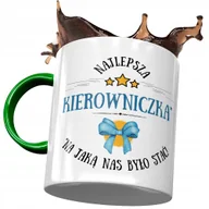 Kubki - Kubek Zielony Kierowniczki Najlepsza Kierowniczka z Nadrukiem ze Zdjęciem + Opakowanie na prezent (wzór 03) - miniaturka - grafika 1