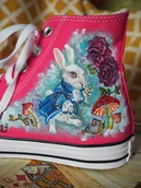 Trampki damskie - Trampki malowanie Alicja w Krainie Czarów 2 - miniaturka - grafika 1